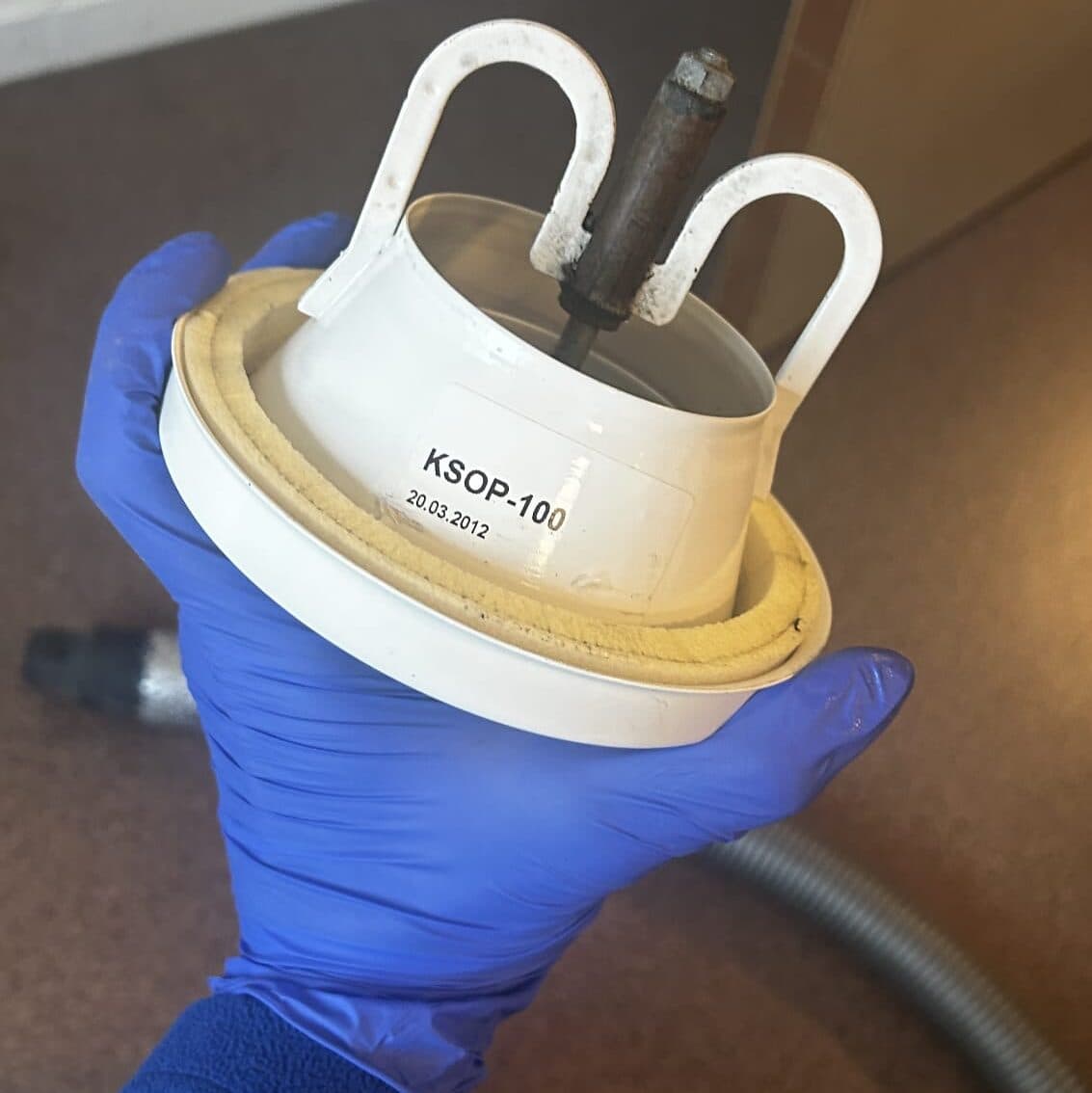Cleaned air component after professional follow-up.