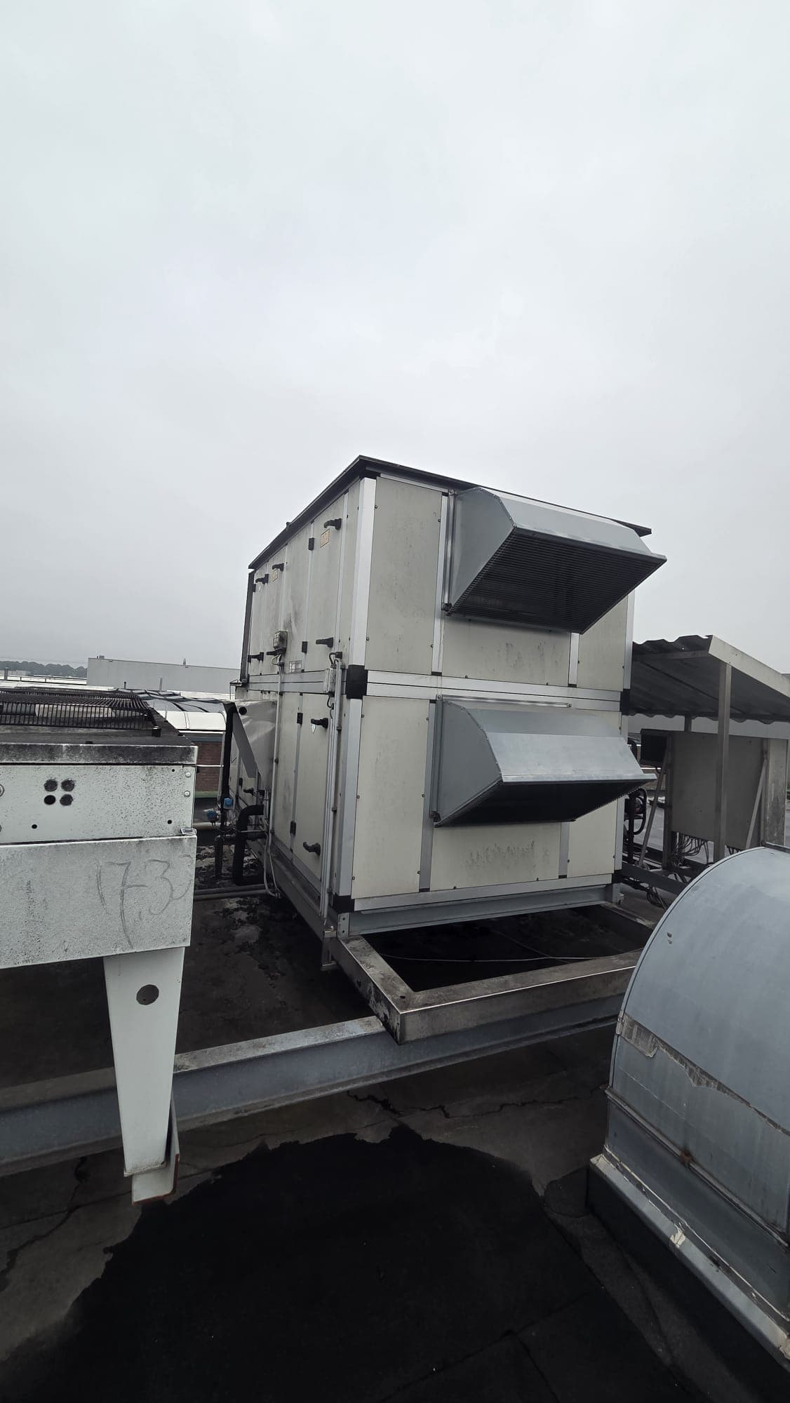 Commercial rooftop unit for ventilation and air treatment.